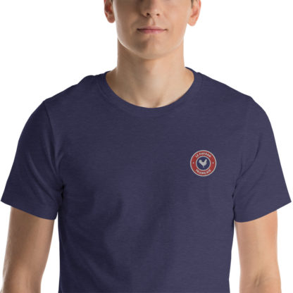 t-shirt agriculteur - le paysan français - zoom - bleu chiné