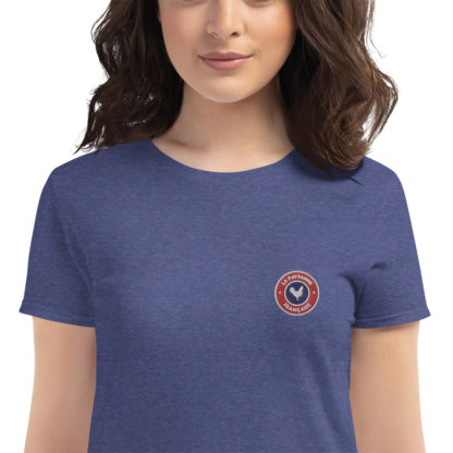 t-shirt agricultrice - la paysanne française - zoom - bleu chiné