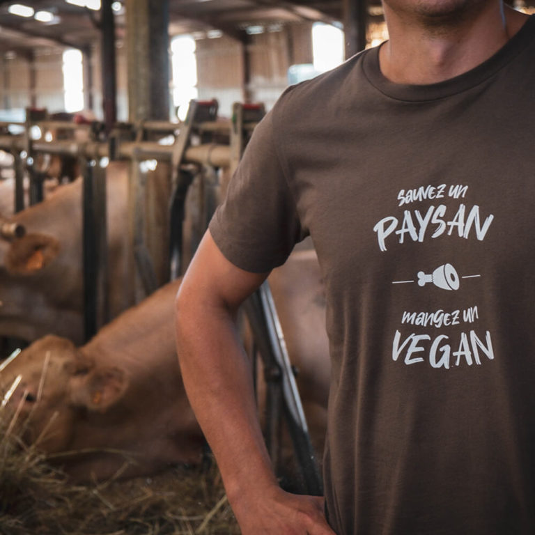 Sweatshirt Humour « Sauvez Un Paysan, Mangez Un Vegan » - Coupe Classique, 241 G - Coton